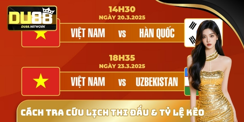 Cách tra cứu lịch thi đấu & tỷ lệ kèo tại Du88 mới nhất