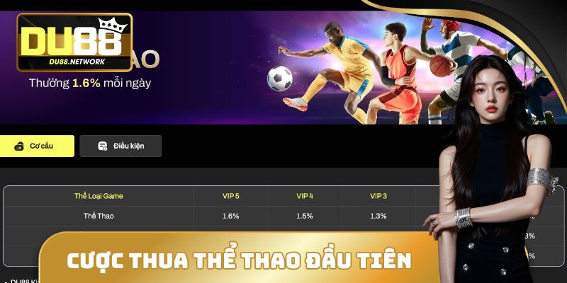 Chương trình cược thua đầu tiên chỉ áp dụng cho thể thao